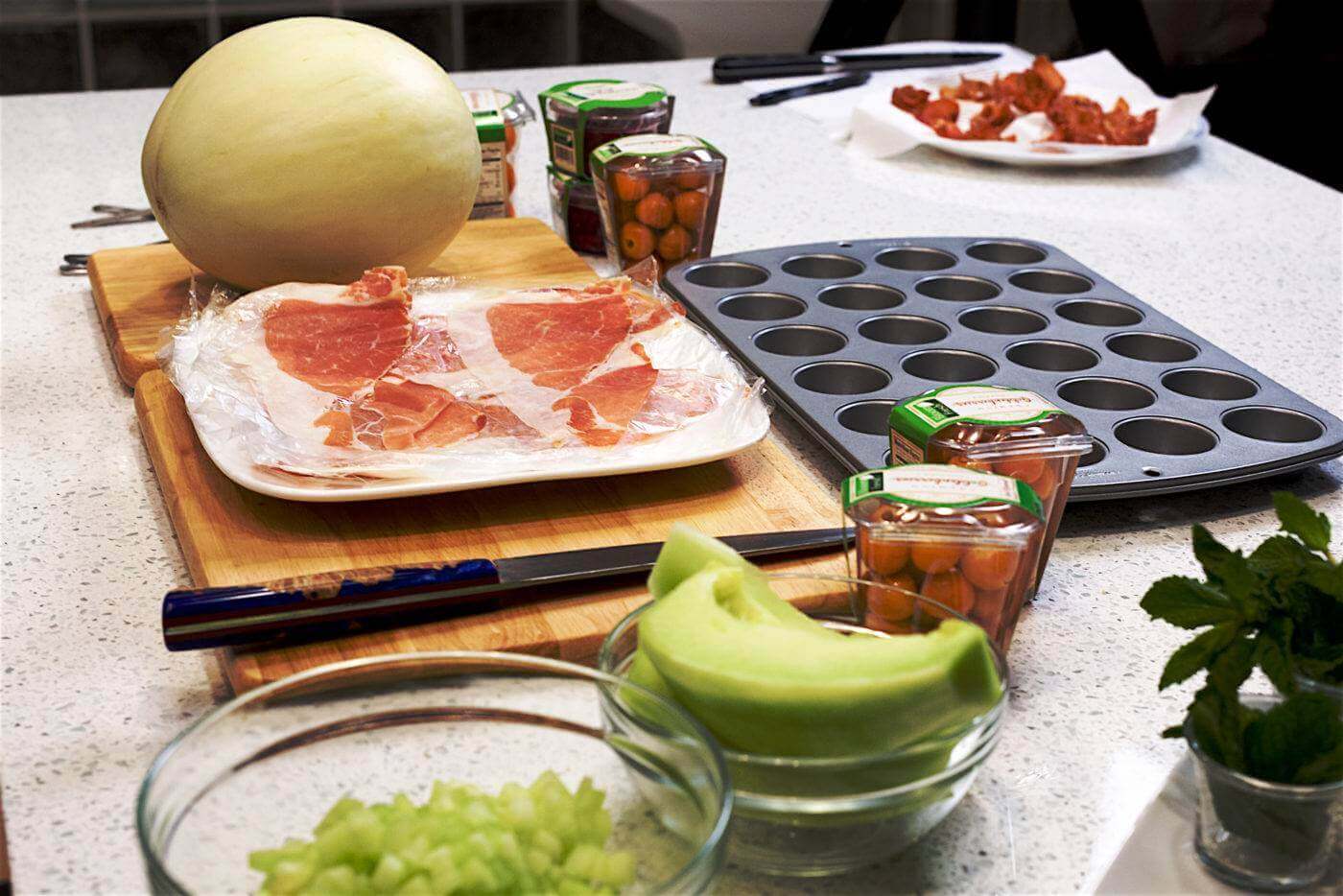 Melon Prosciutto Cup Appetizers