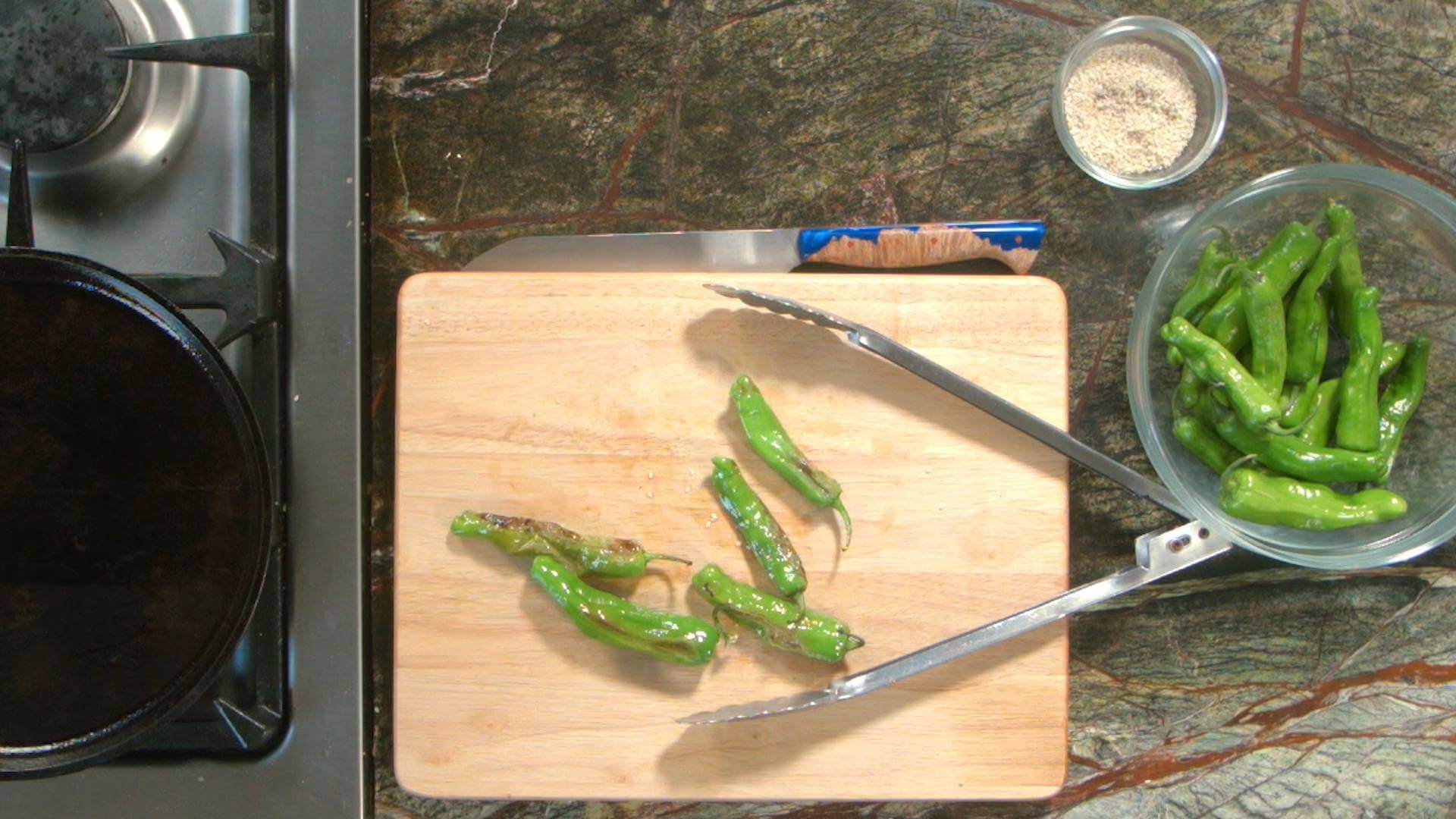 Charred Shishito Peppers