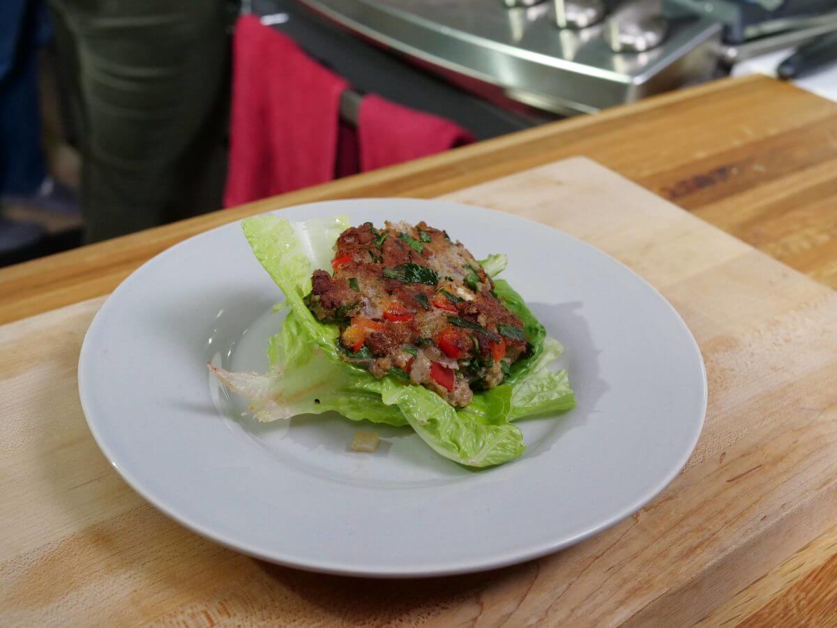 chicken burger with vegetables