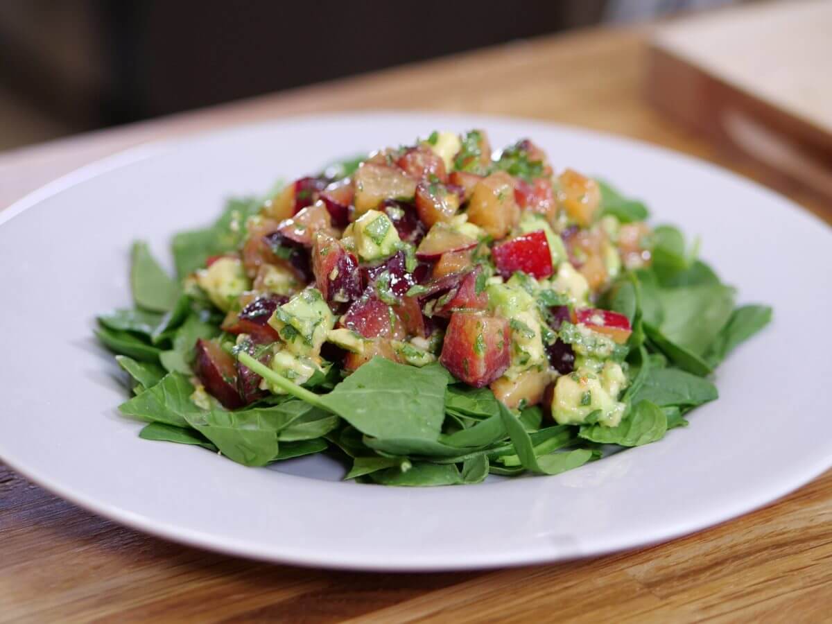 avocado plum salad