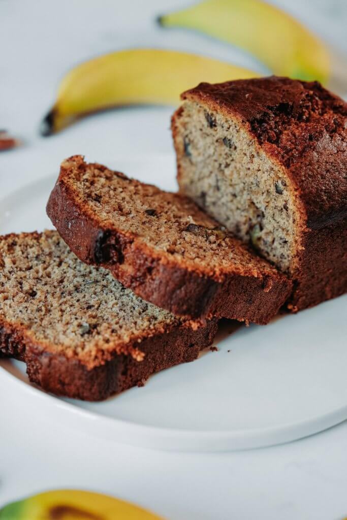 banana bread sliced