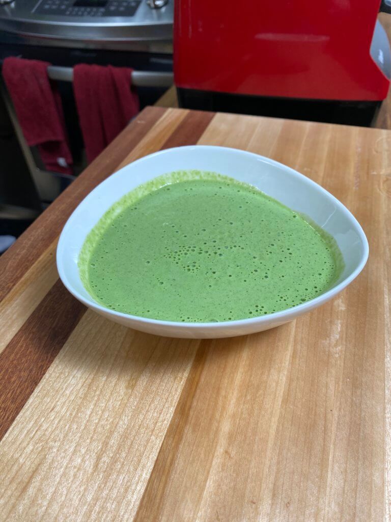 cilantro sauce in a bowl