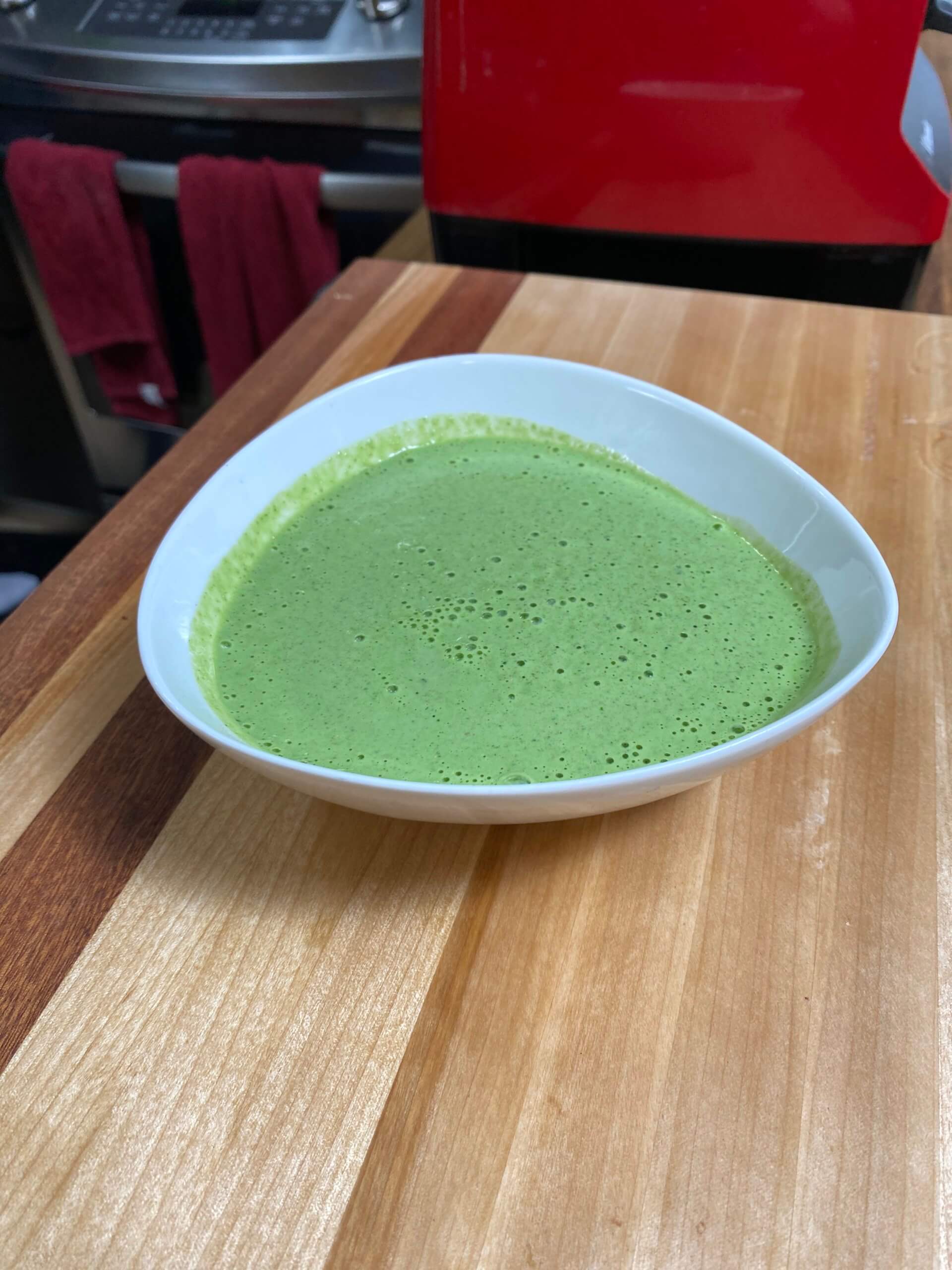 cilantro sauce in a bowl