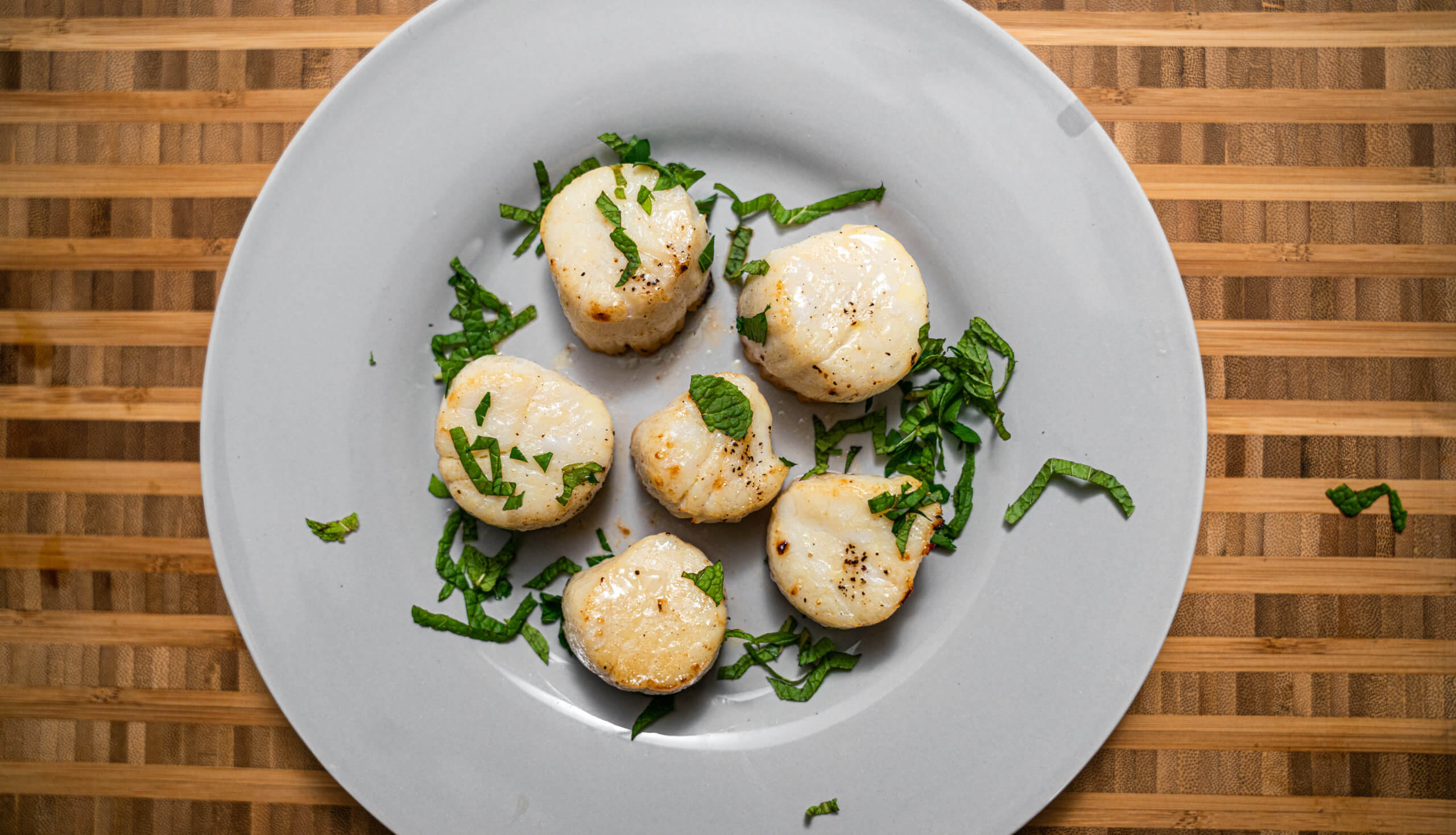 overhead, Broiled scallops