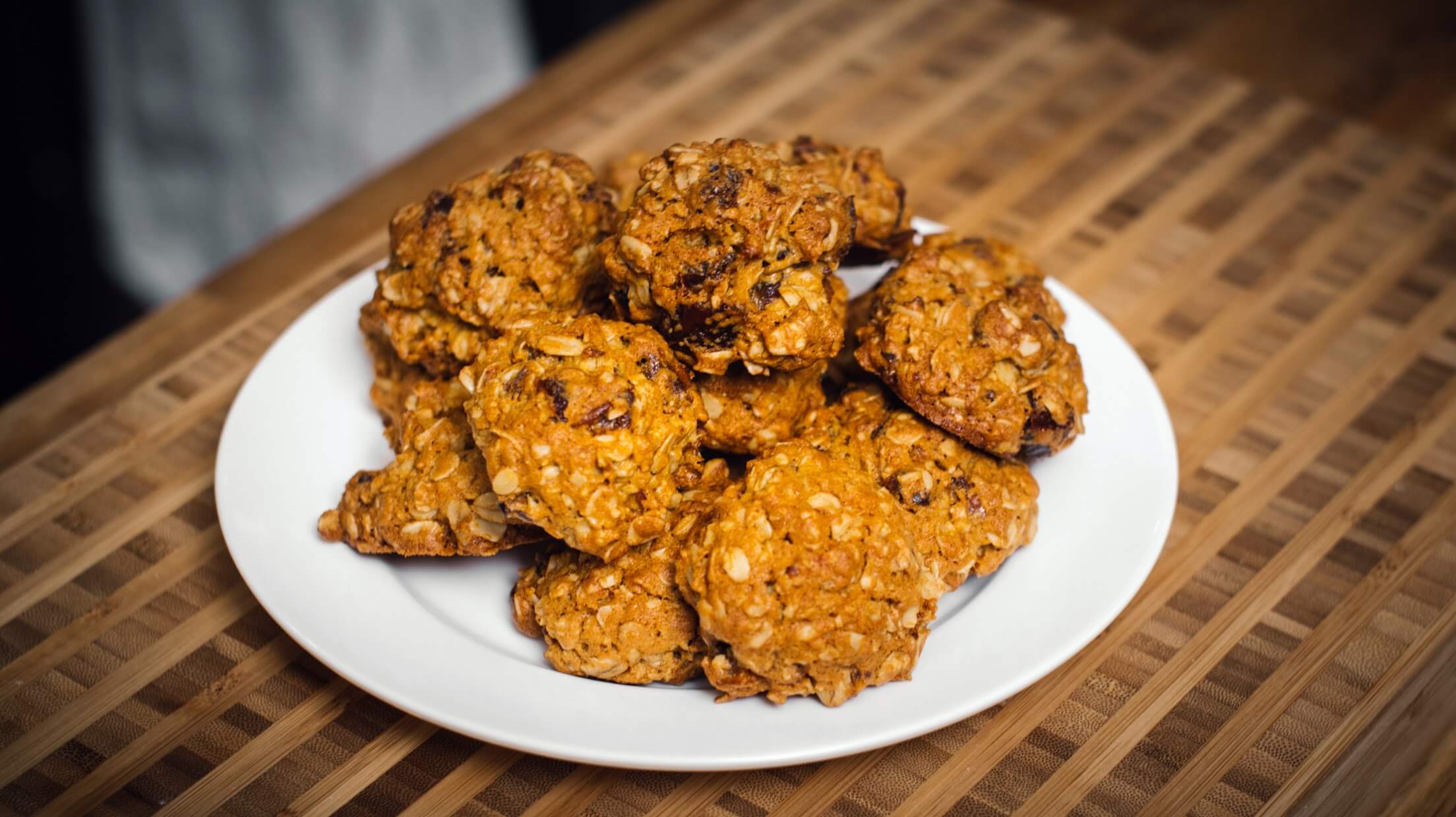 Side shot, date cookies