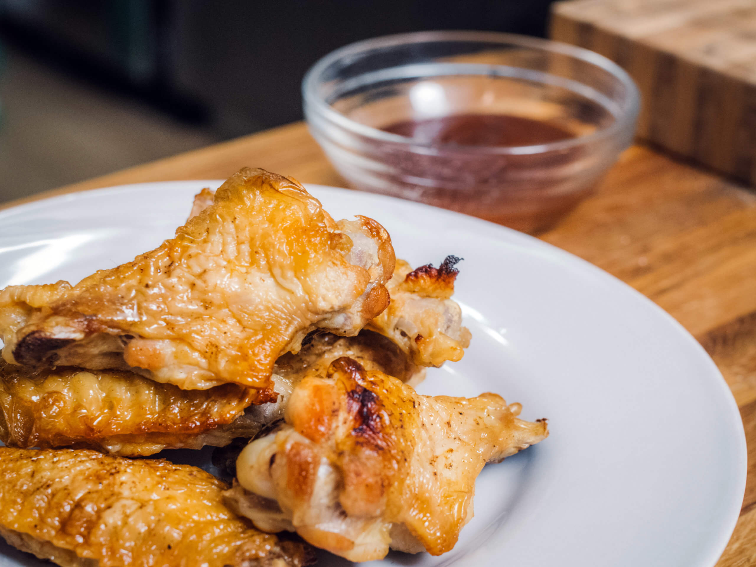 Side Shot, Air Fryer Chicken Wings With Sauce #2