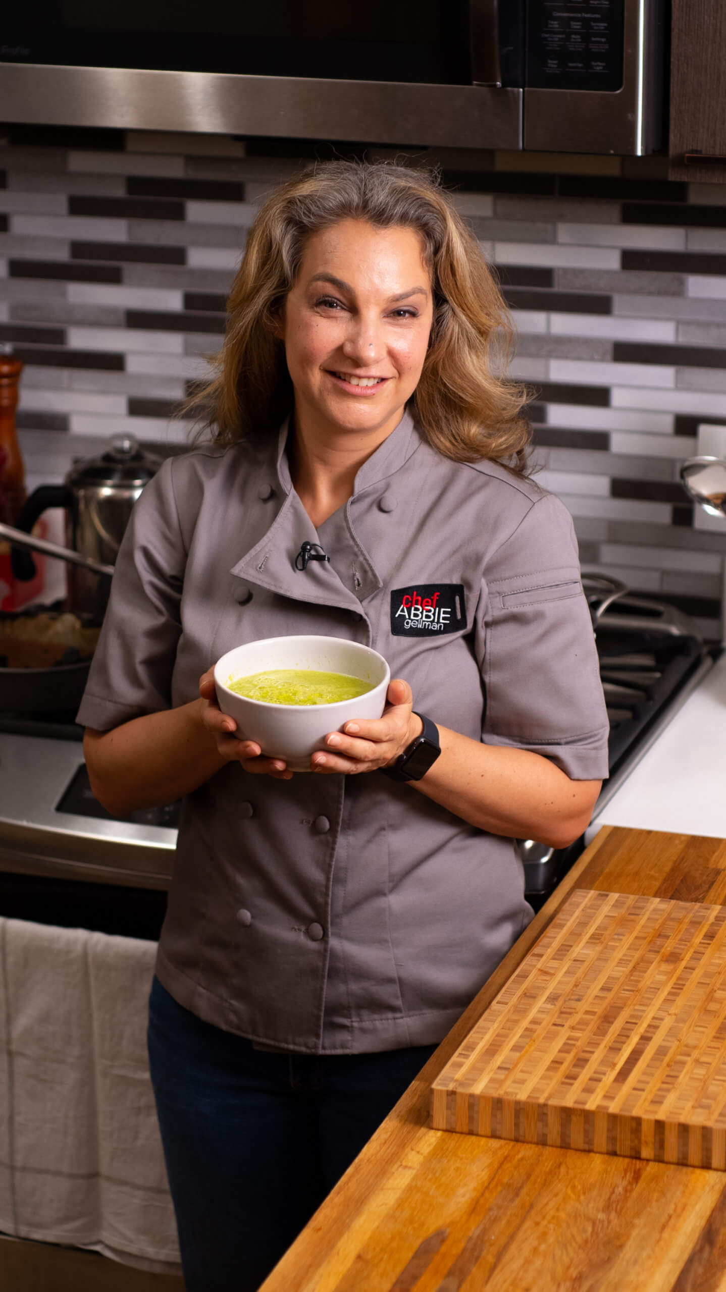 Thumbnail, Vertical Abbie, Broccoli Ginger Soup with Lion ’ s Mane