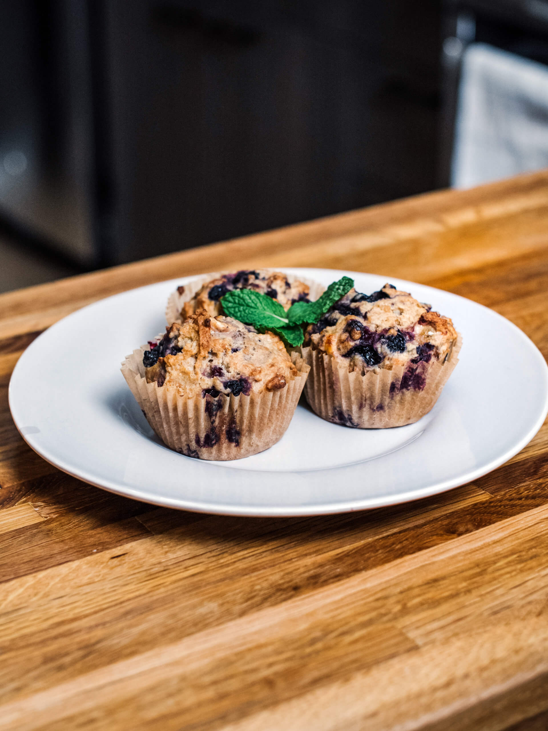 Side Shot, Vegan Blueberry Muffins