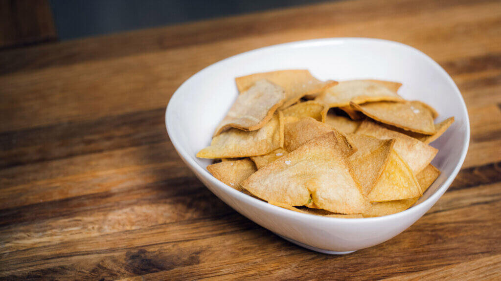 Side Shot, Air Fryer Tortilla Chips