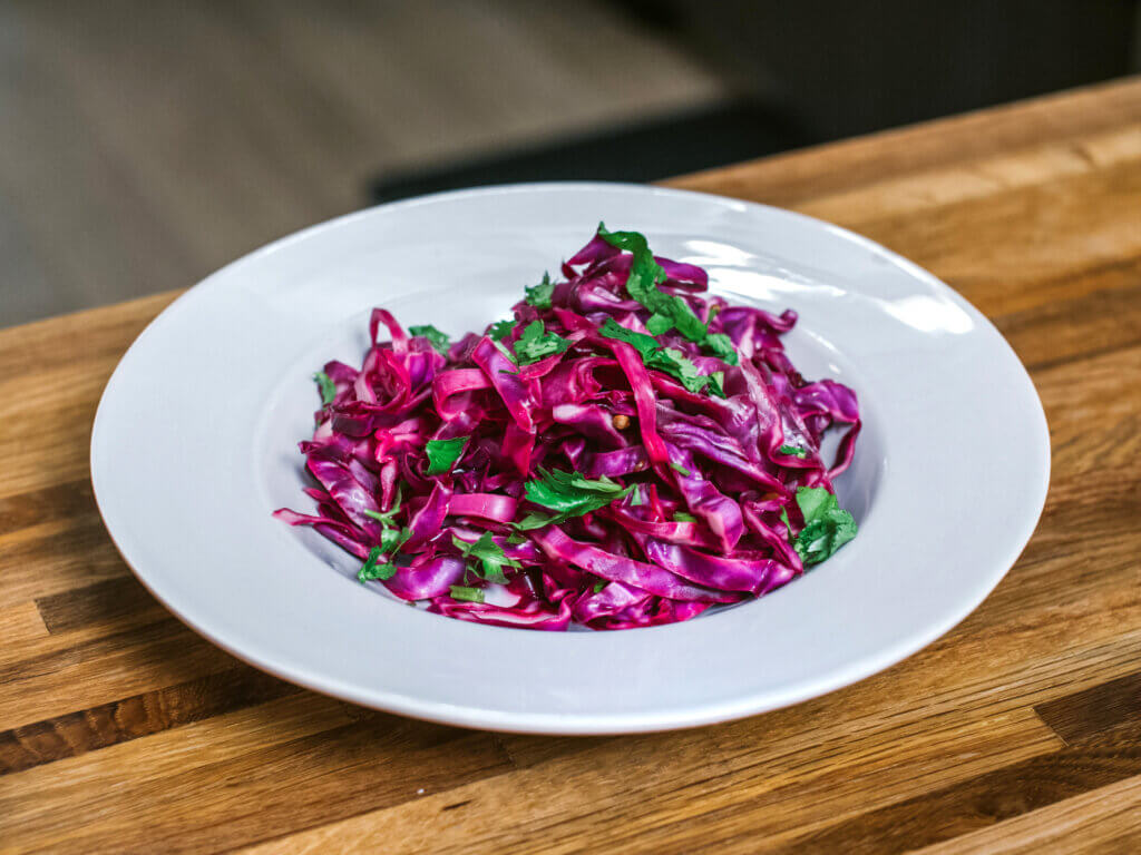 Side Shot, Pickled Red Cabbage
