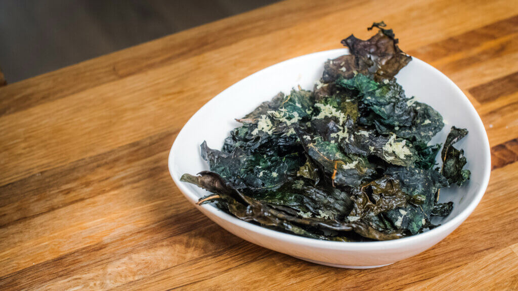 Side Shot, Air Fryer Kale Chips