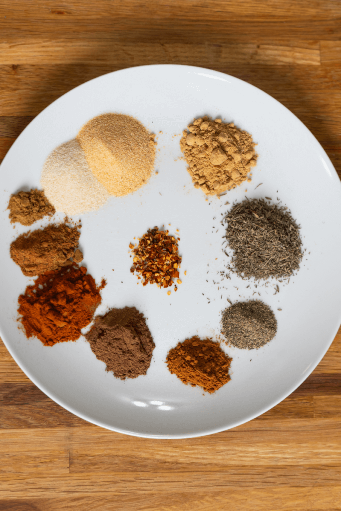 homemade jerk seasoning on a large white plate